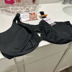 NWT Playtex Black Front Close Bra 48DD Plus Size